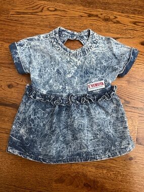 Vintage Bambinaggine E’VENUTA Acid Wash Denim Baby Dress 90s baby